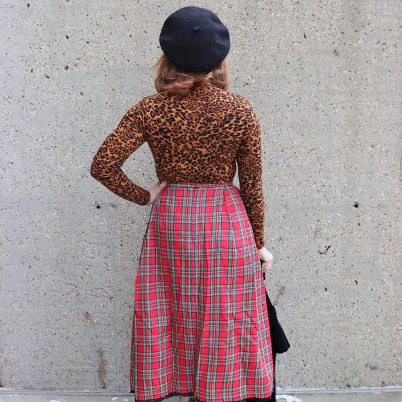 vintage plaid skirt - Picture 3 of 10